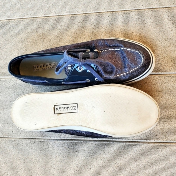 Sperry Top Sider 9770868 Biscayne Navy Blue Glitter Boat Shoes Womens Sz US 9.5M - Picture 8 of 11